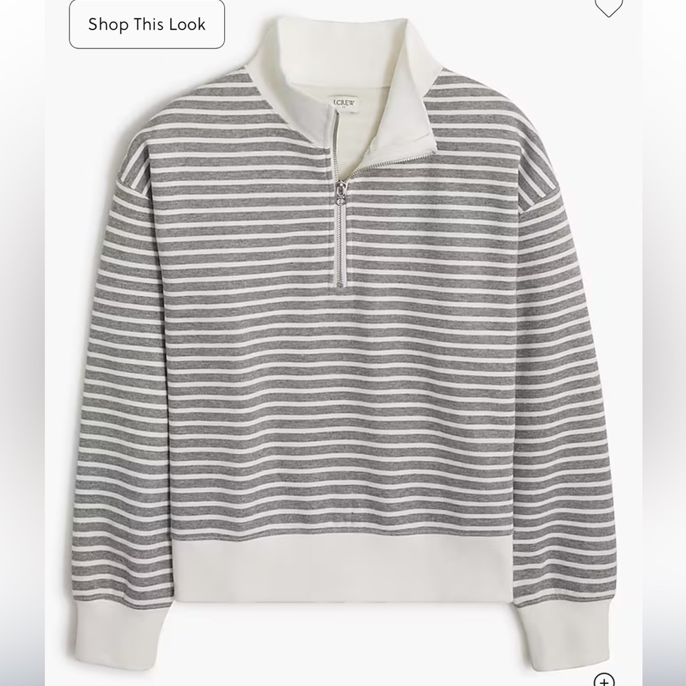 J.Crew Striped Half-Zip Sweater